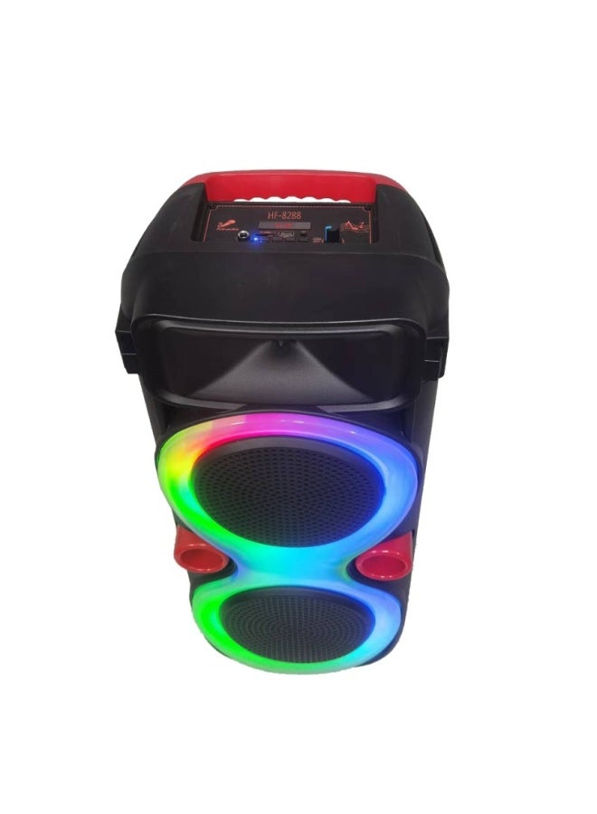 Gamma GT-888 Dual 8" Portable Bluetooth Speaker – 2400mAh Battery, Type-C Charging, Black - Image 4